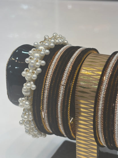 Black & White Vevlet Bangles