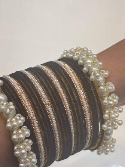 Black & White Vevlet Bangles