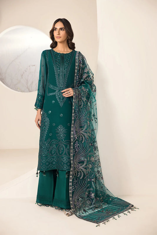 Embroidered Chiffon Sea Blue