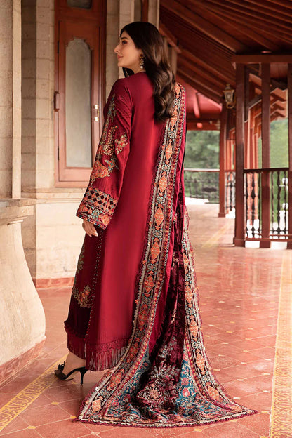 3 Piece Unstitched Embroidered Twill Linen Suit | DL-1210